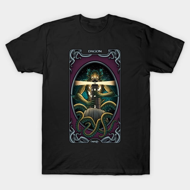 Lovecraft Tarot The Tower T-Shirt by EmptyIs